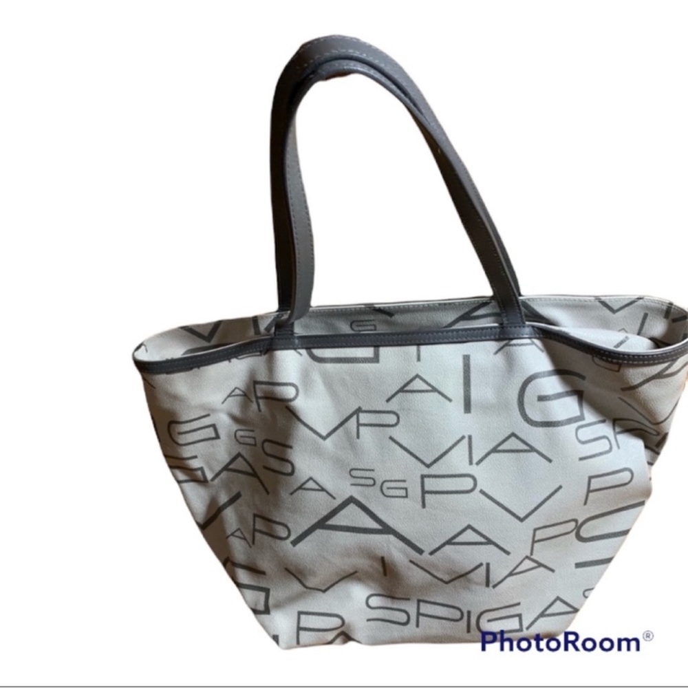 Via Spiga Large Gray Logo Tote Bag